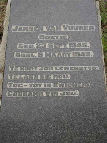 VUUREN Boetie, Jansen van 1945-1949