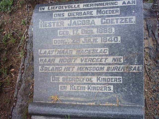 COETZEE Hester Jacoba 1869-1940