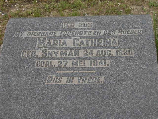 DELPORT Maria Catharina nee SNYMAN 1880-1941