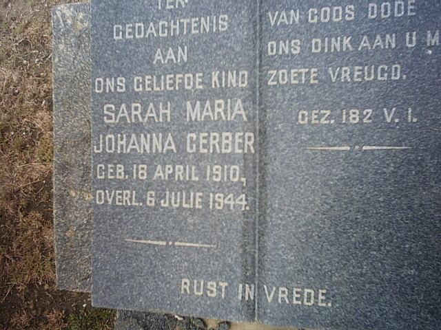 GERBER Sarah Maria Johanna 1910-1944