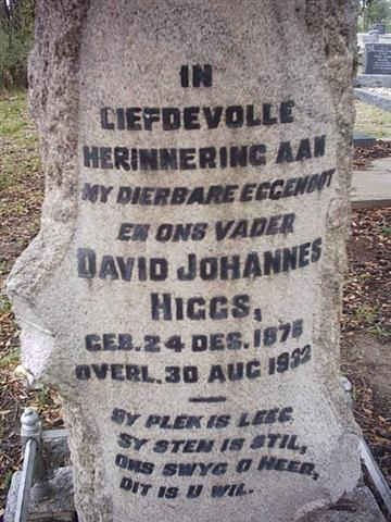 HIGGS David Johannes 1876-1932