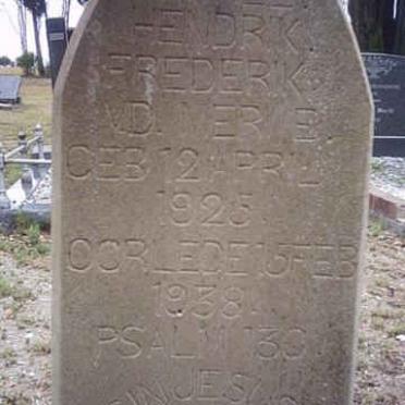 MERWE Karel Hendrik Frederik, v.d. 1925-1938