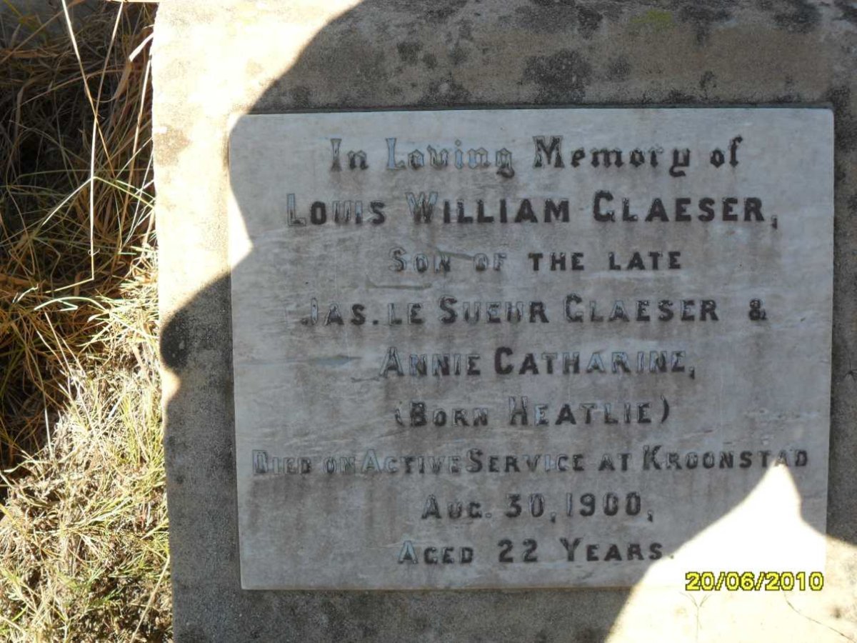 GLAESER Louis William -1900