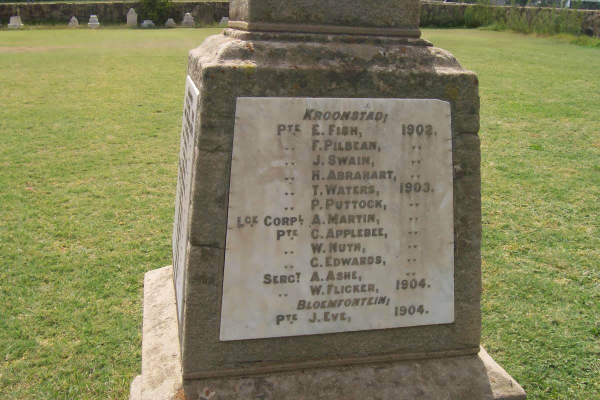 Memorial to the soldiers from KROONSTAD