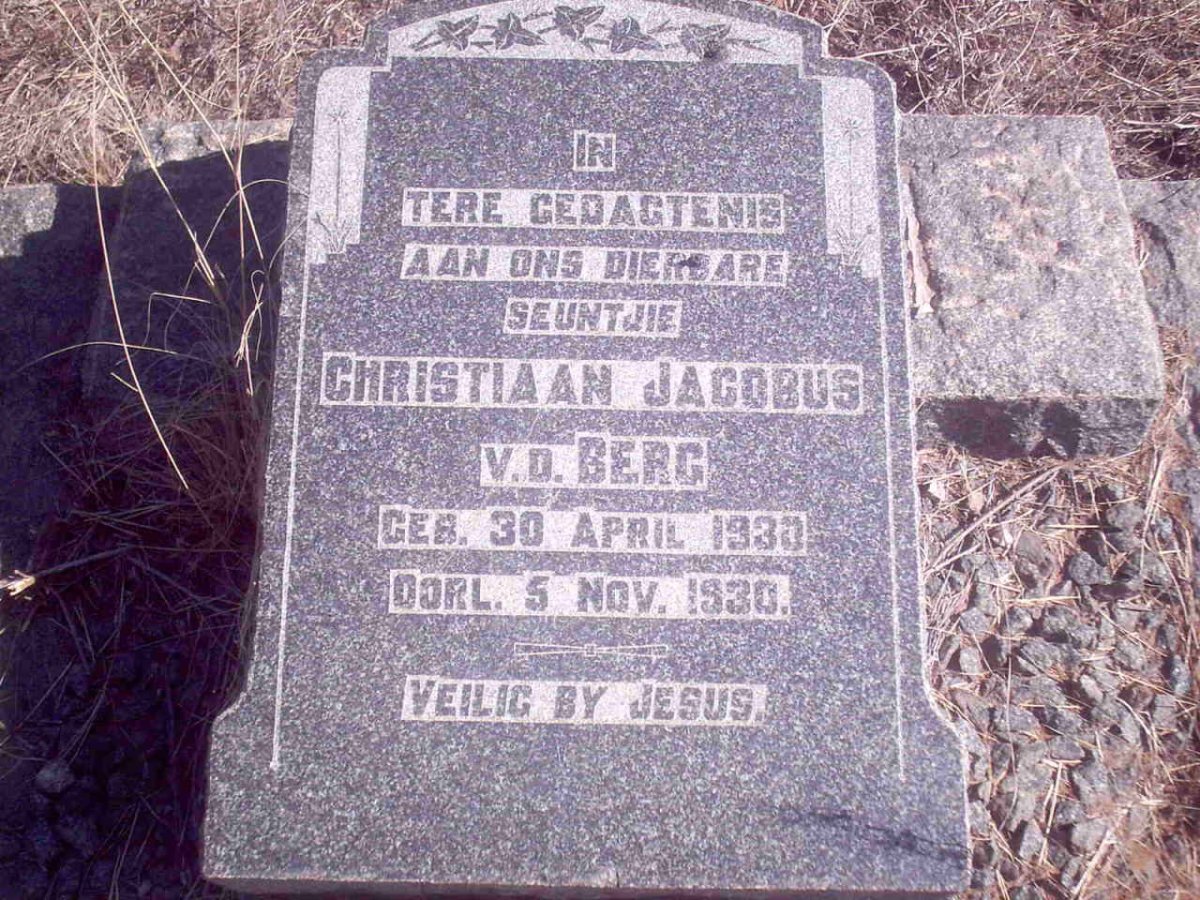 BERG Christiaan Jacobus, v.d. 1930-1930