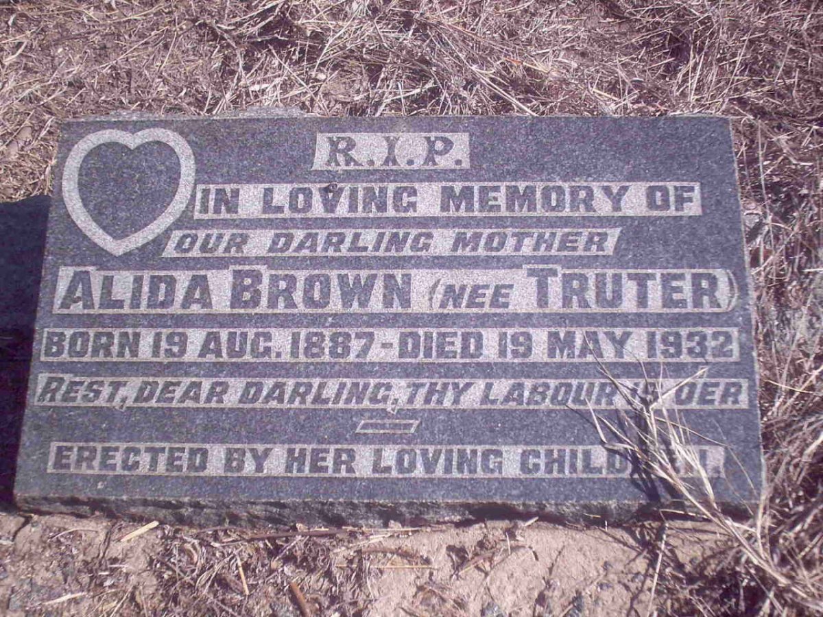 BROWN Alida nee TRUTER 1887-1932