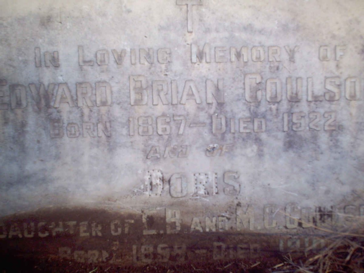 COULSON Edward Brian 1867-1922 :: COULSON Doris 1899-1910