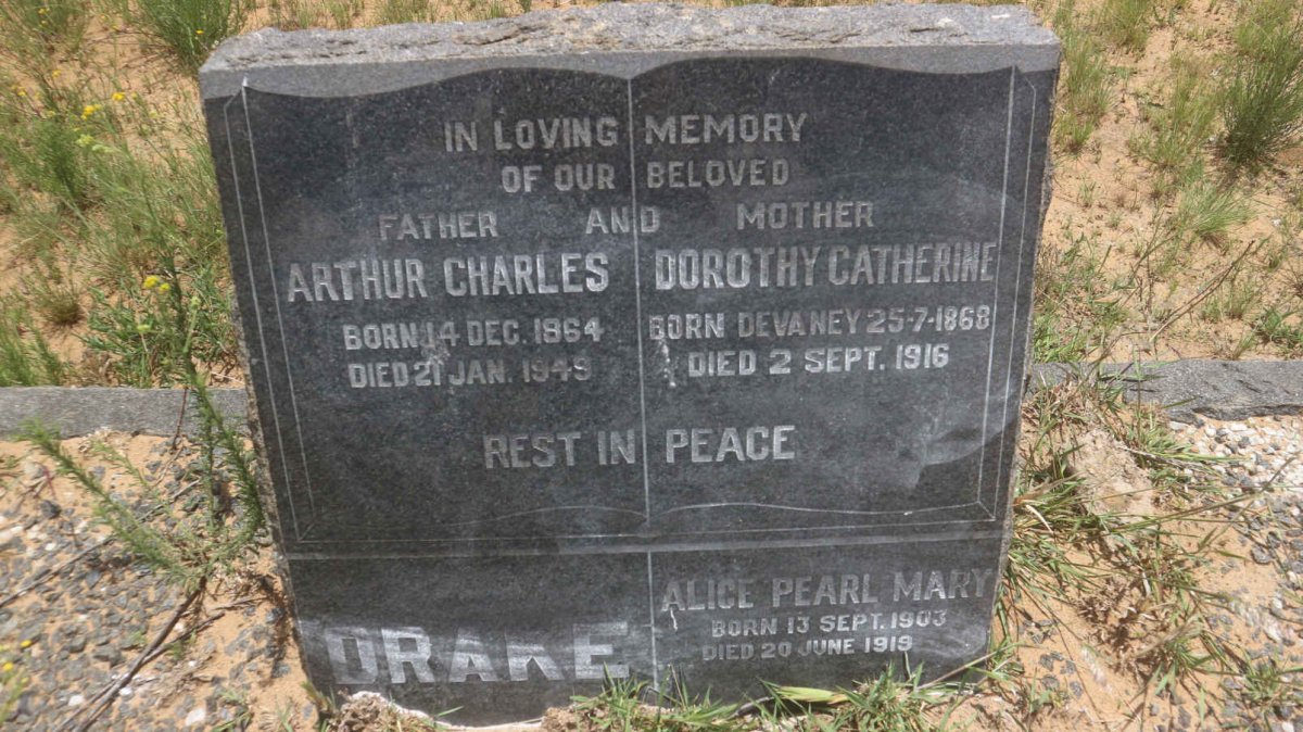 DRAKE Arthur Charles 1864-1949 &amp; Dorothy Catherine DEVANEY 1868-1916 :: DRAKE Alice Pearl Mary 1903-1919