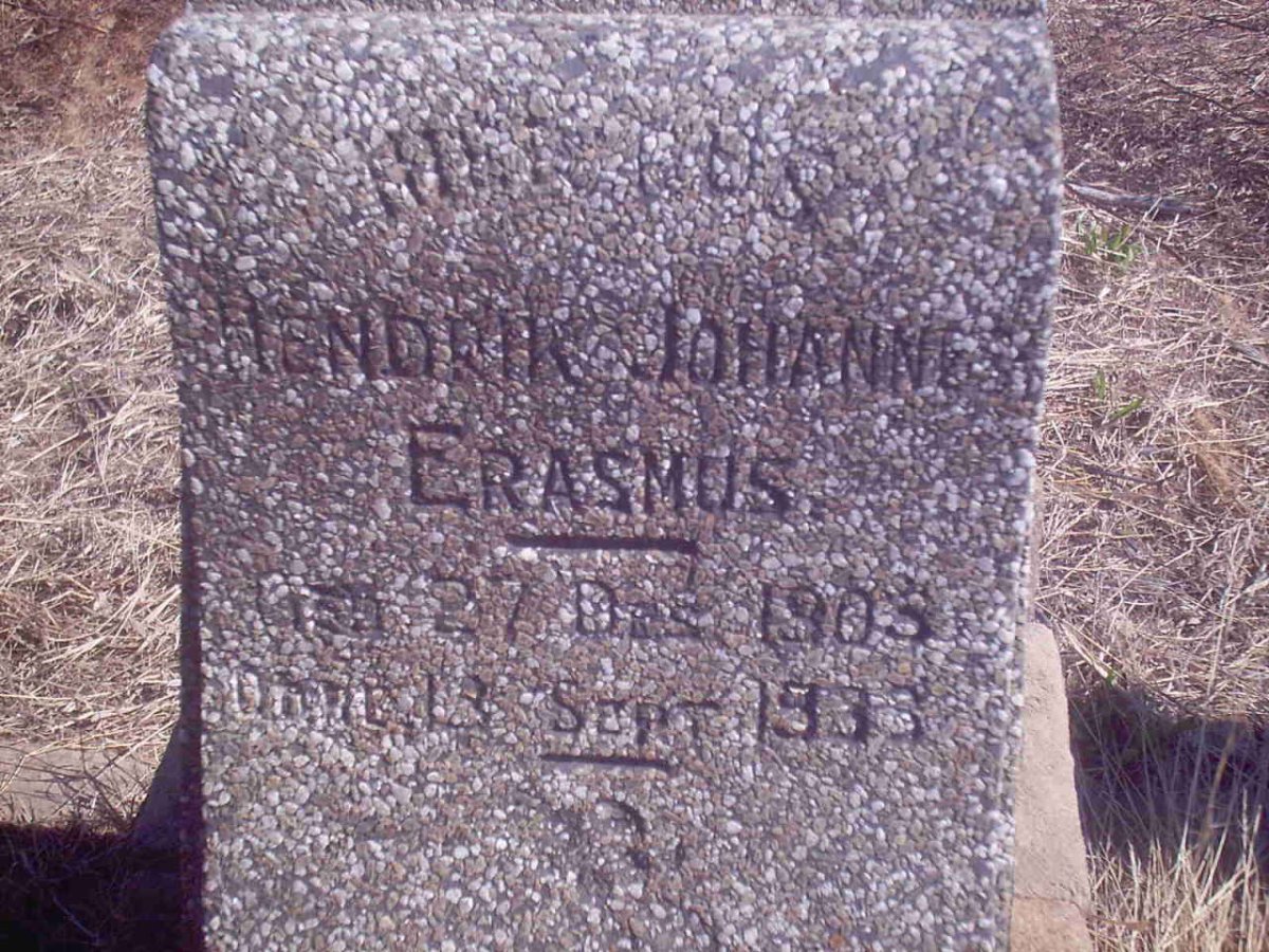 ERASMUS Hendrik Johannes 1905-1933