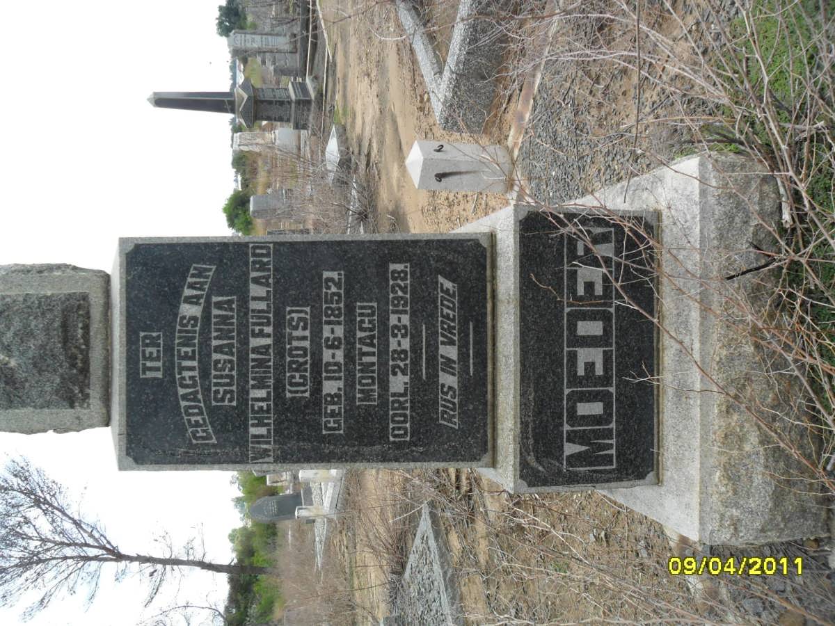 FULLARD John Edward 1852-1909 &amp; Susanna Wilhelmina CROTS 1852-1928