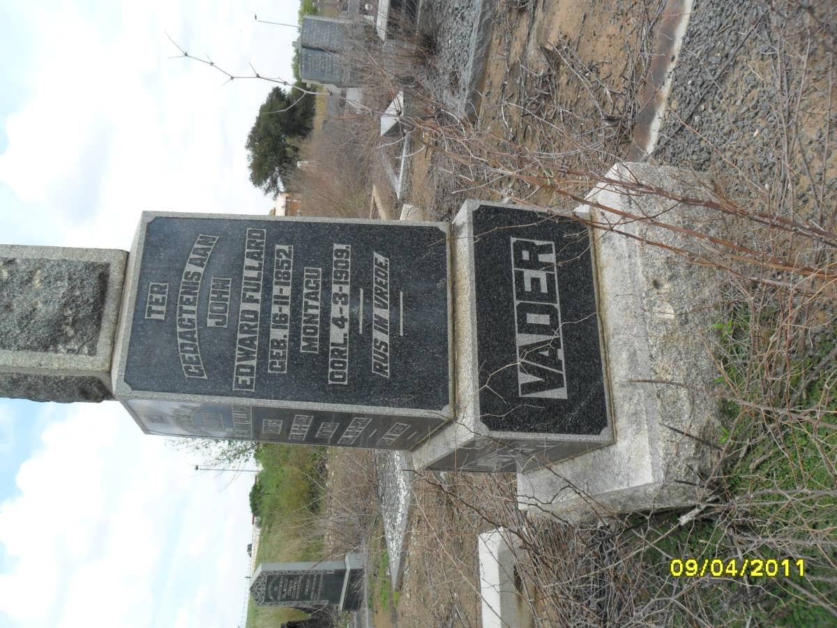 FULLARD John Edward 1852-1909 &amp; Susanna Wilhelmina CROTS 1852-1928