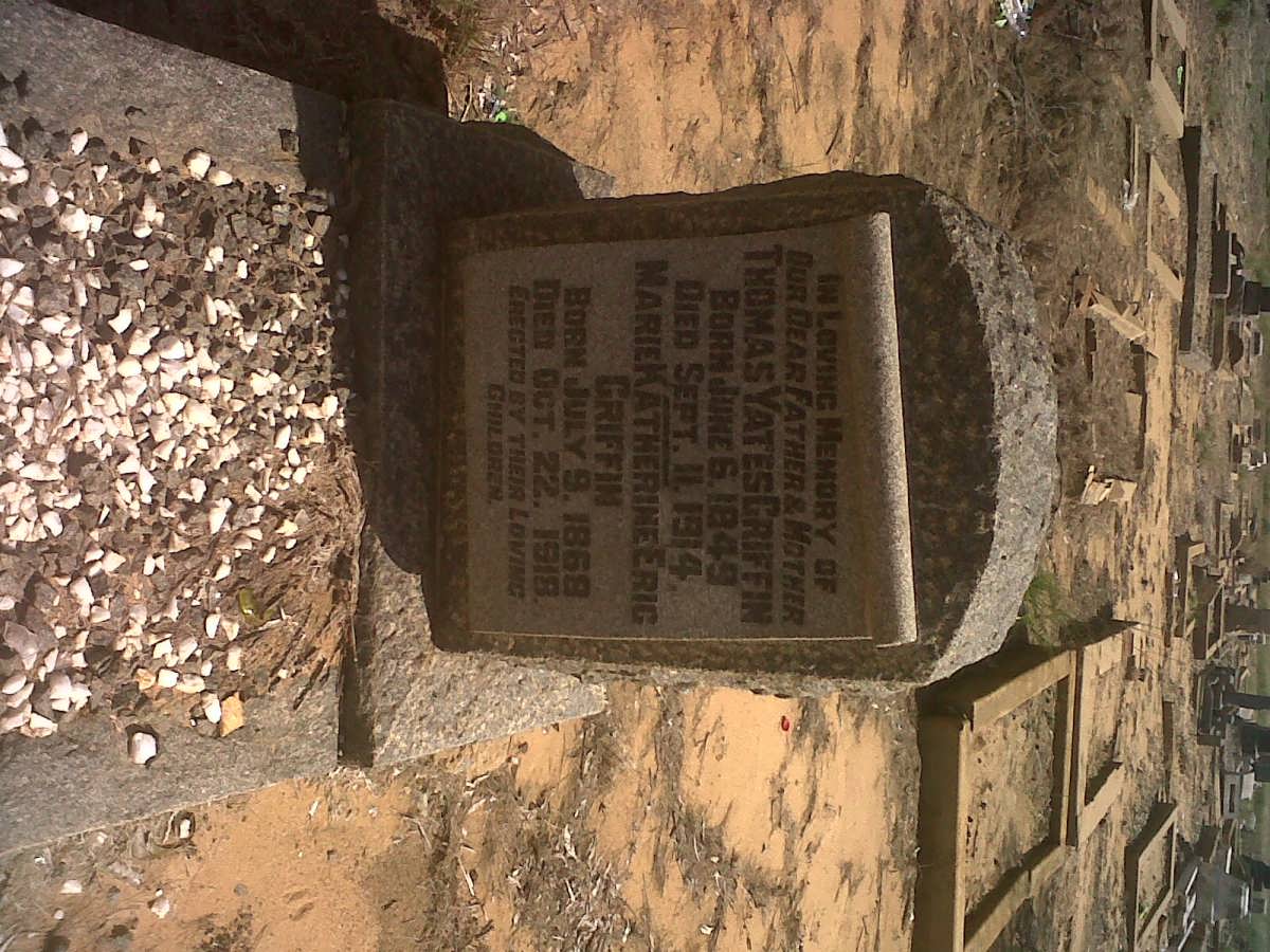 GRIFFIN Thomas Yates 1849-1914 &amp; Marie Katherine Eric 1868-1918
