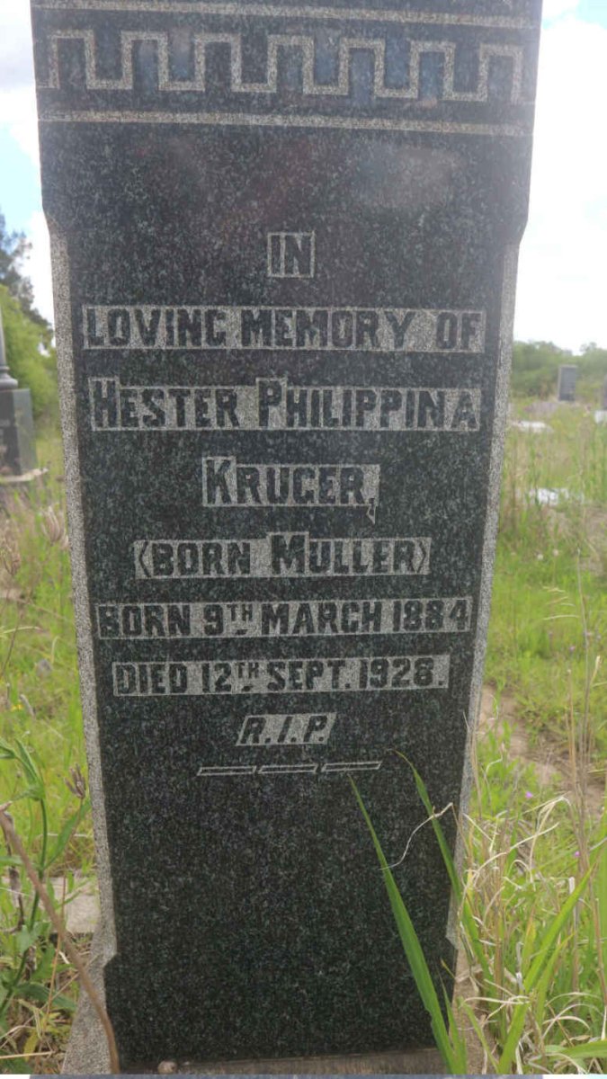 KRUGER Hester Philippina nee MULLER 1884-1928