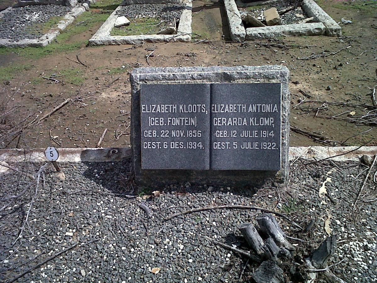 KLOOTS Elizabeth nee FONTEIN 1856-1934 :: KLOMP Elizabeth Antonia Gerarda 1914-1922