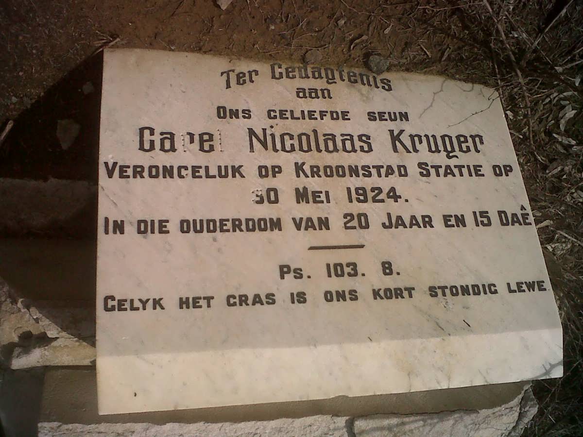 KRUGER Carel Nicolaas -1924