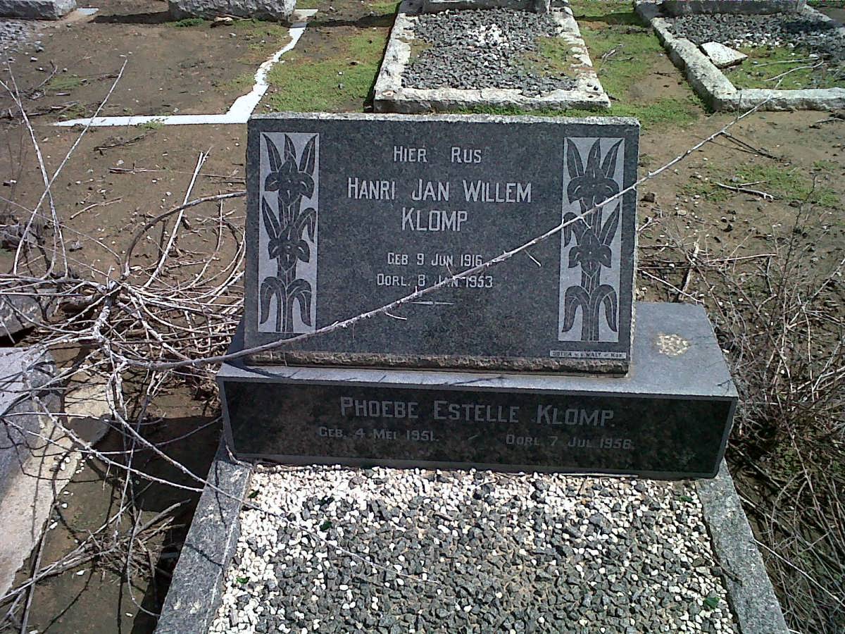 KLOMP Hanri Jan Willem 1916-1953 :: KLOMP Phoebe Estelle 1951-1956
