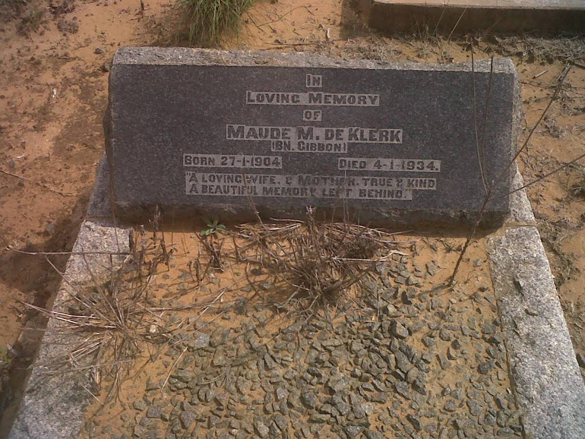 KLERK Maude M., de nee GIBBON 1904-1934
