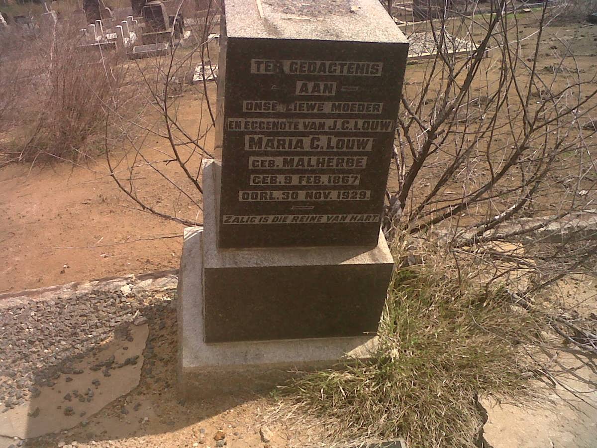 LOUW Maria C. nee MALHERBE 1867-1929