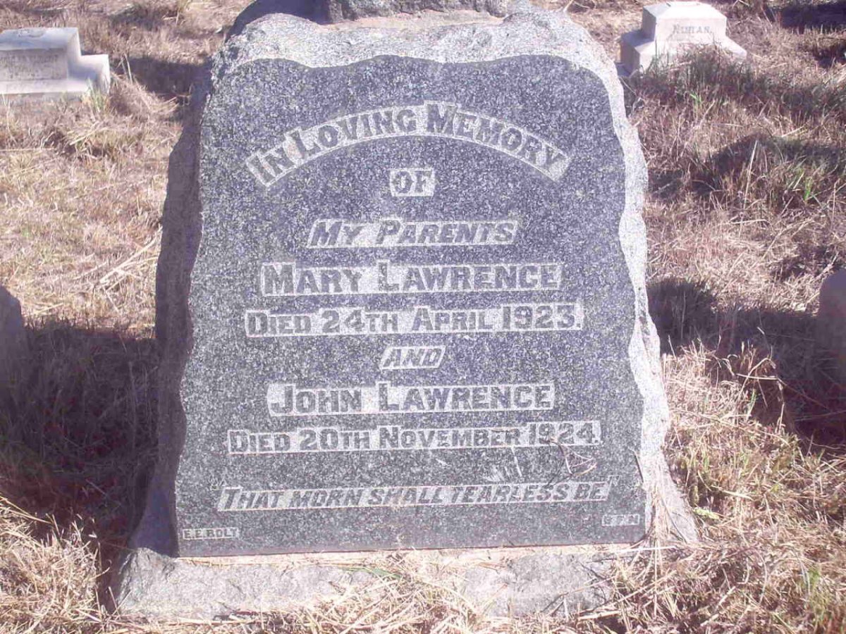 LAWRENCE John -1924 &amp; Mary-1923