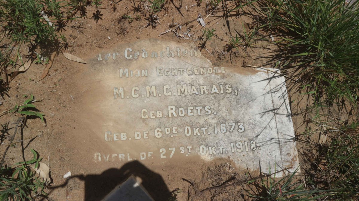MARAIS M.C.M.G. nee ROETS 1873-1918