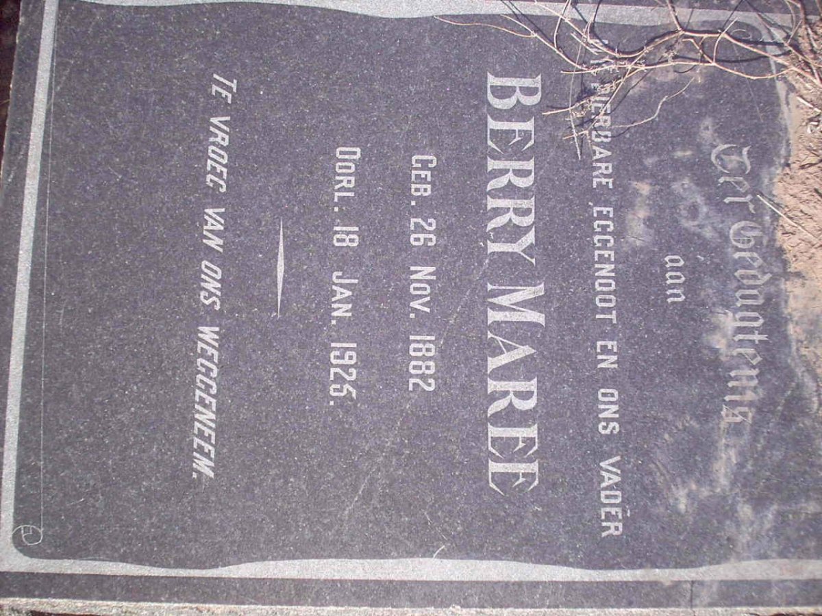 MAREE Berry 1882-1925