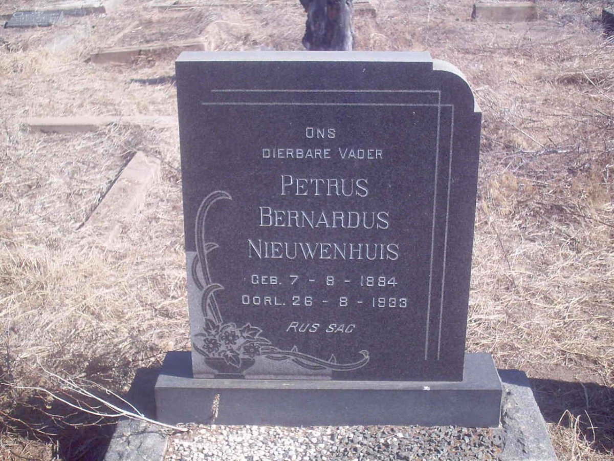 NIEUWENHUIS Petrus Bernardus 1884-1933