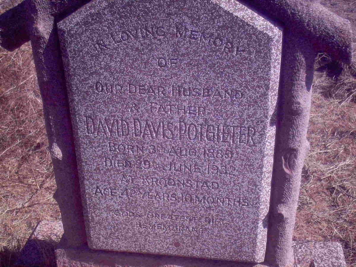 POTGIETER David Davis 1889-1932