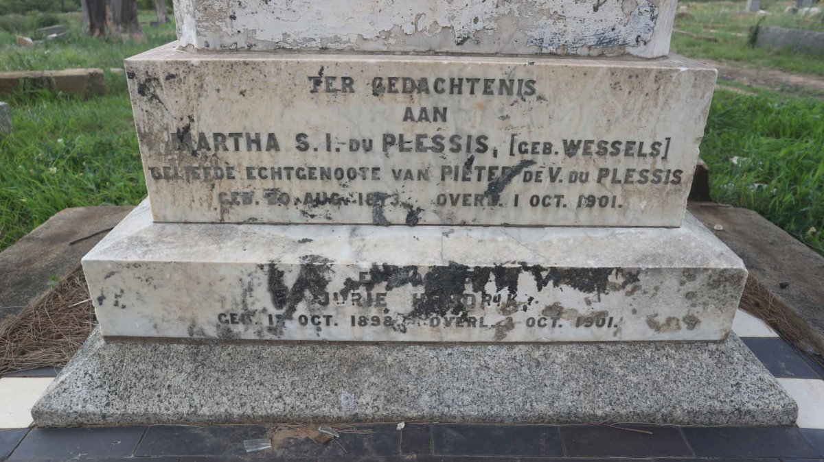 PLESSIS Martha S.I., du nee WESSELS -1901 :: PLESSIS Jurie Hendrik, du 1898-1901