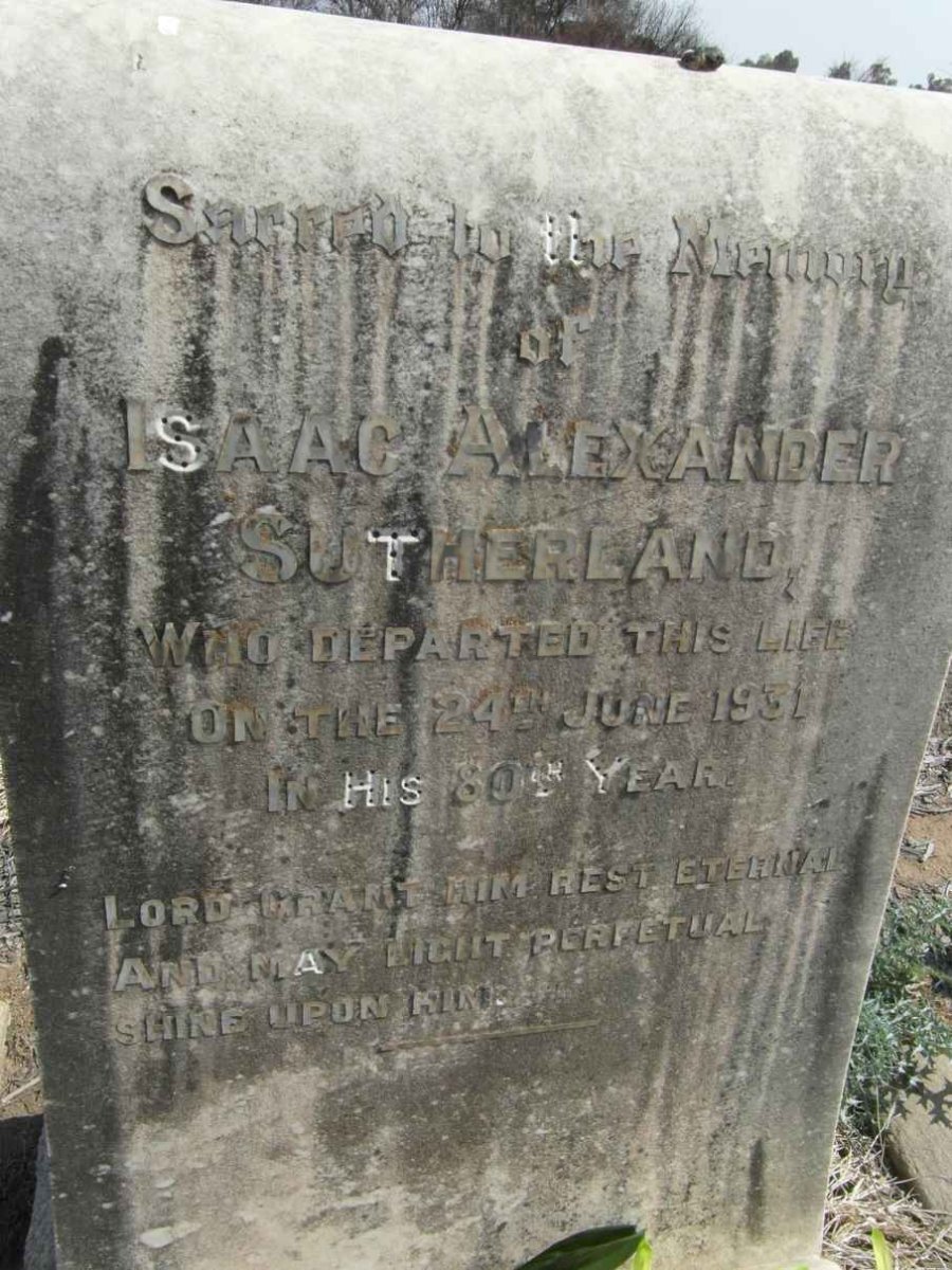 SUTHERLAND Isaac Alexander -1931