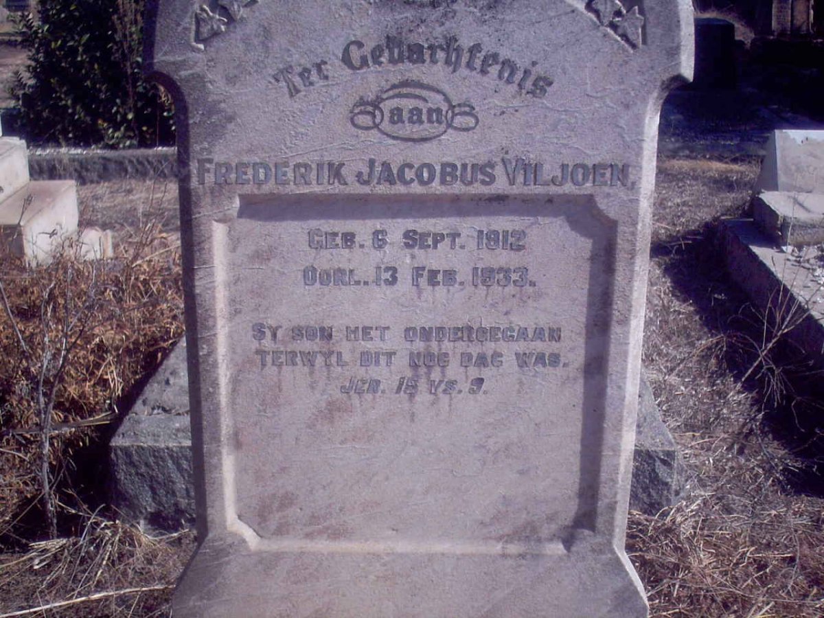 VILJOEN Frederik Jacobus 1912-1933