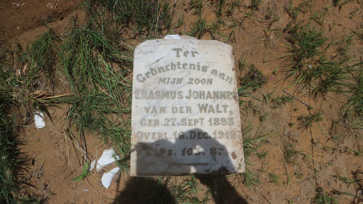 WALT Erasmus Johannes, van der 1893-1916