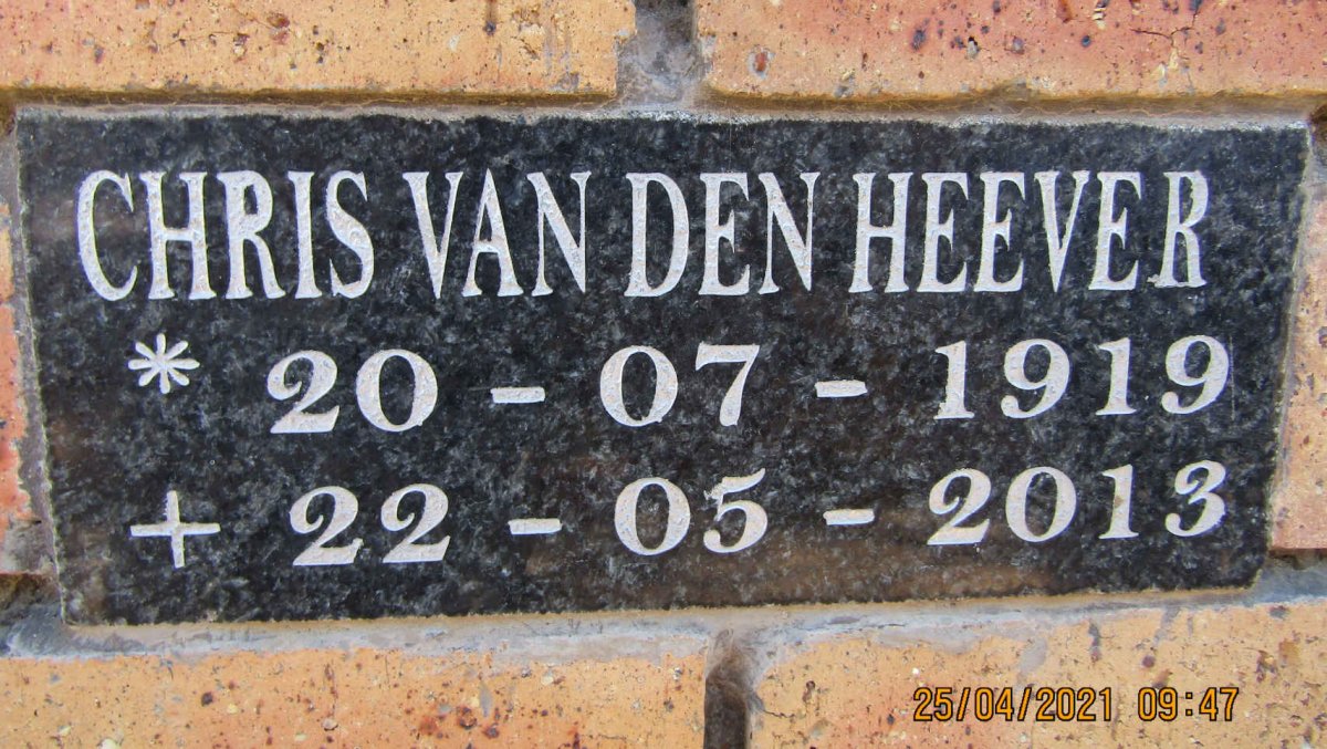 HEEVER Chris, van den 1919-2013