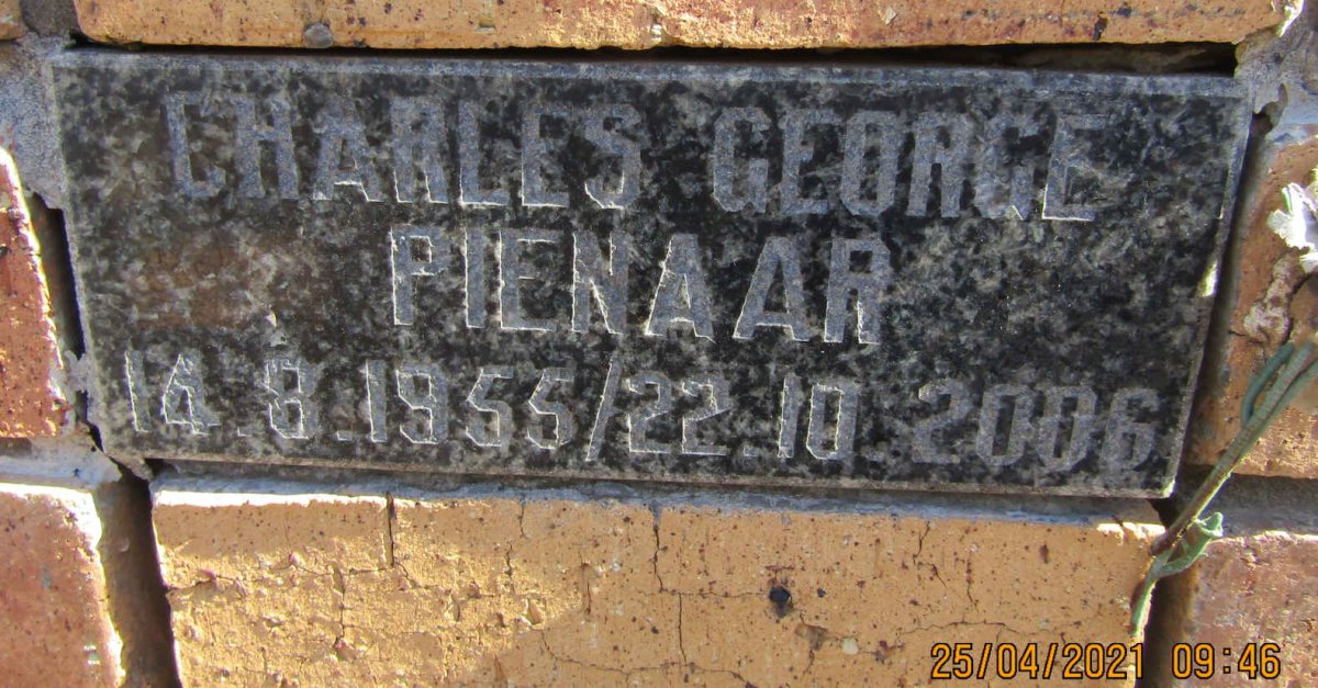 PIENAAR Charles George 1955-2006