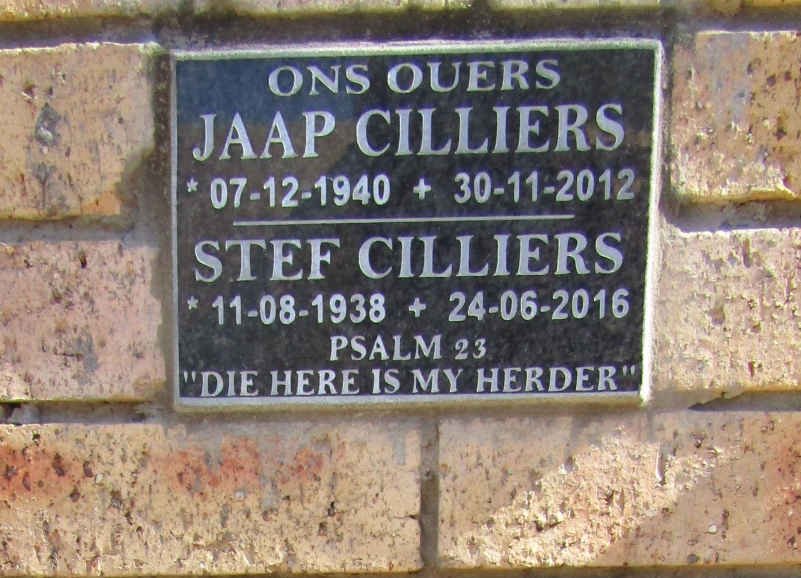 CILLIERS Jaap 1940-2012 &amp; Stef 1938-2016