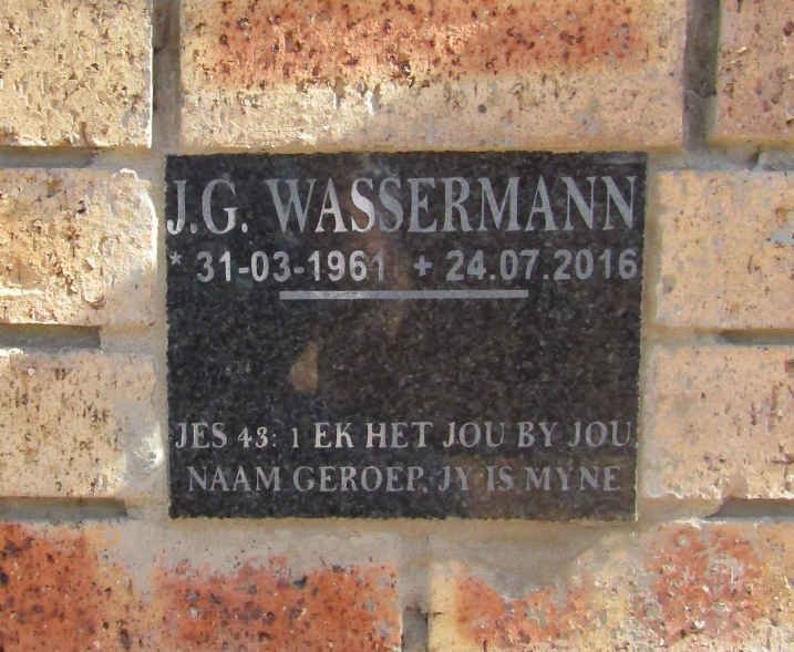 WASSERMANN J.G. 1961-2016