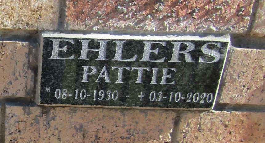 EHLERS Pattie 1930-2020