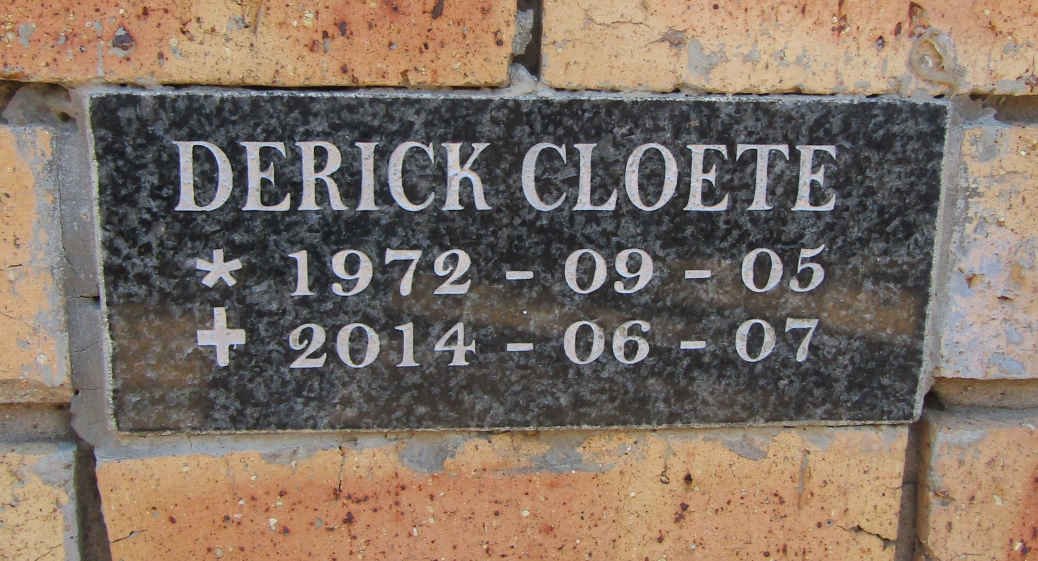 CLOETE Derick 1972-2014