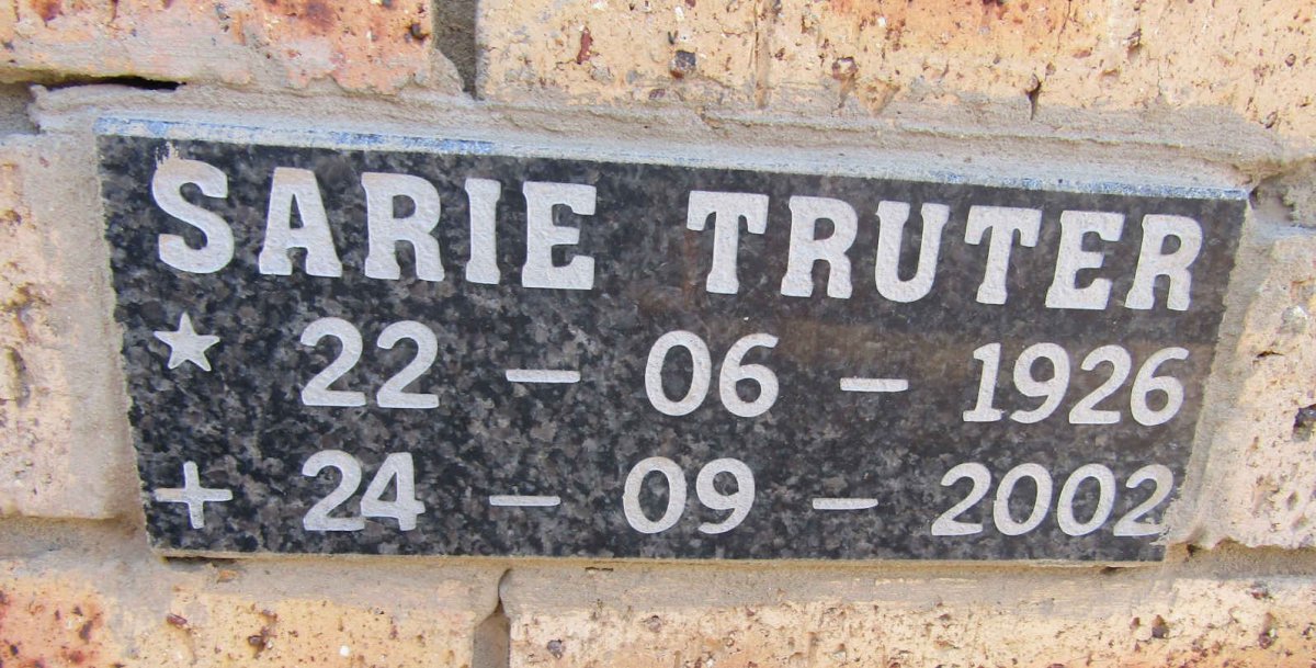 TRUTER Sarie 1926-2002