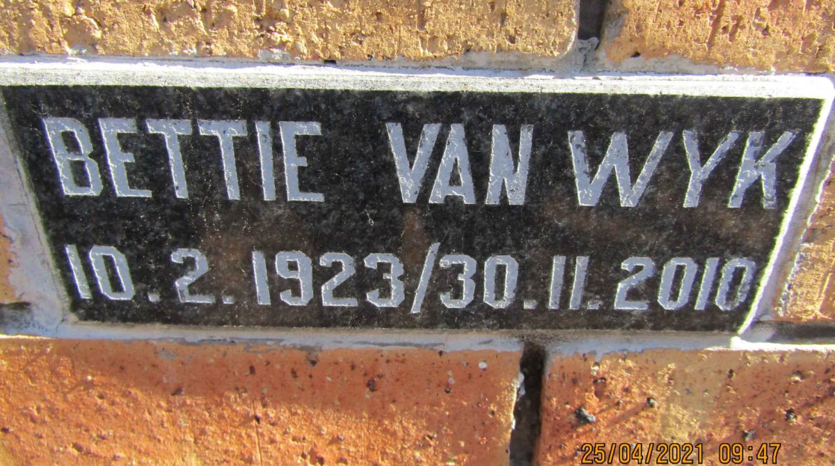 WYK Bettie, van 1923-2010