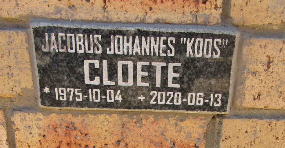 CLOETE Jacobus Johannes 1975-2020