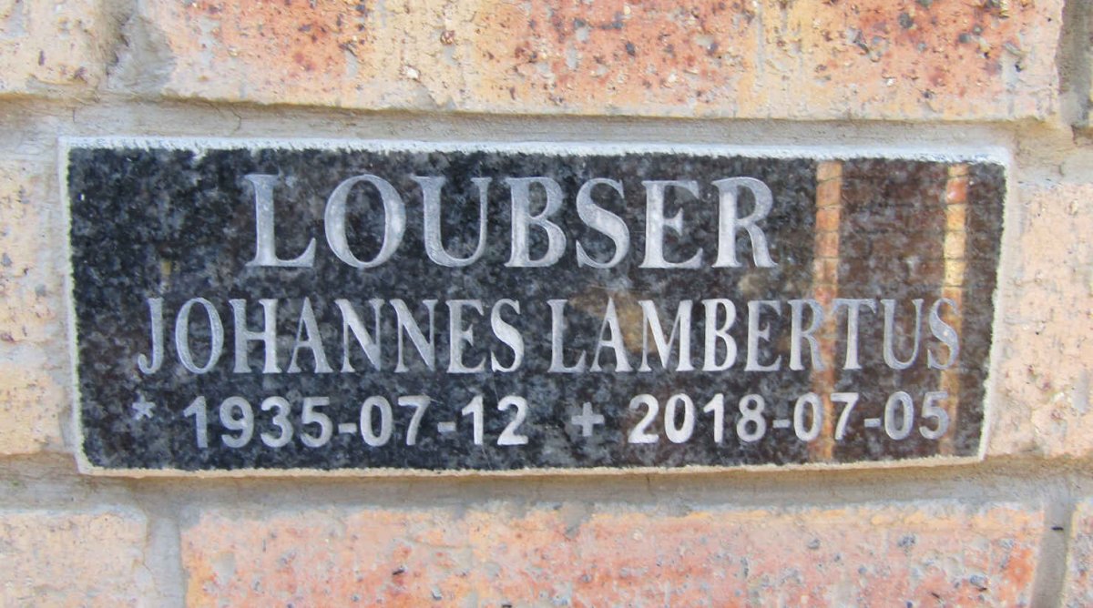 LOUBSER Johannes Lambertus 1935-2018