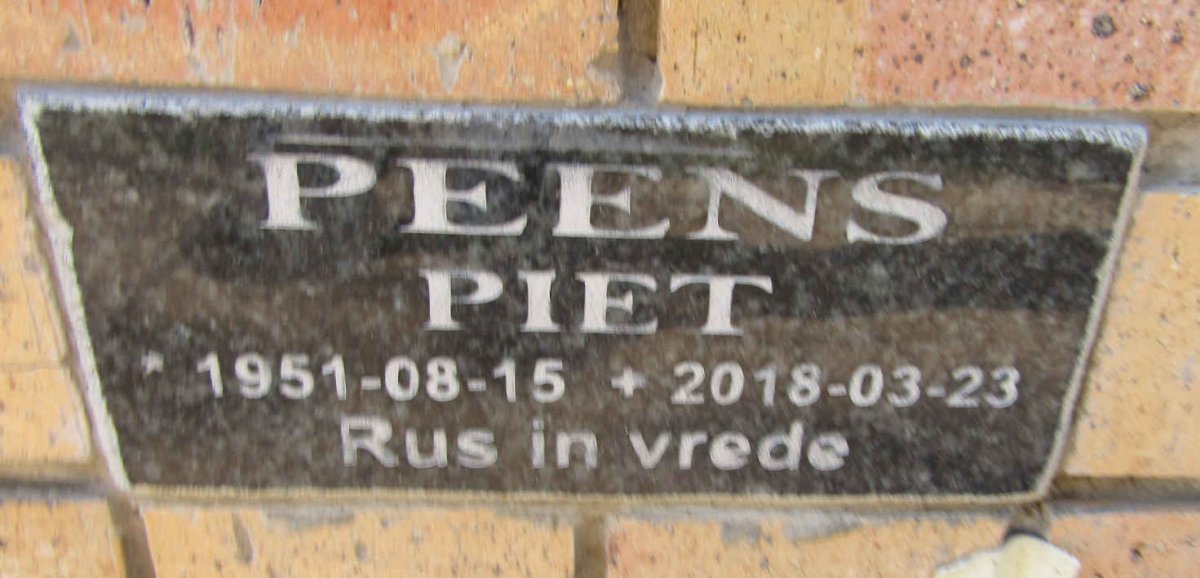 PEENS Piet 1951-2018