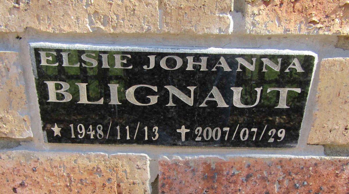 BLIGNAUT Elsie Johanna 1948-2007