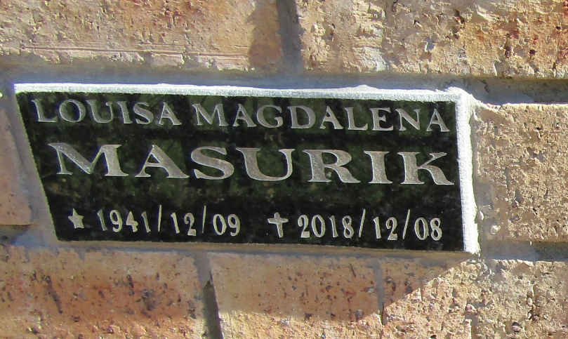 MASURIK Louisa Magdalena 1941-2018