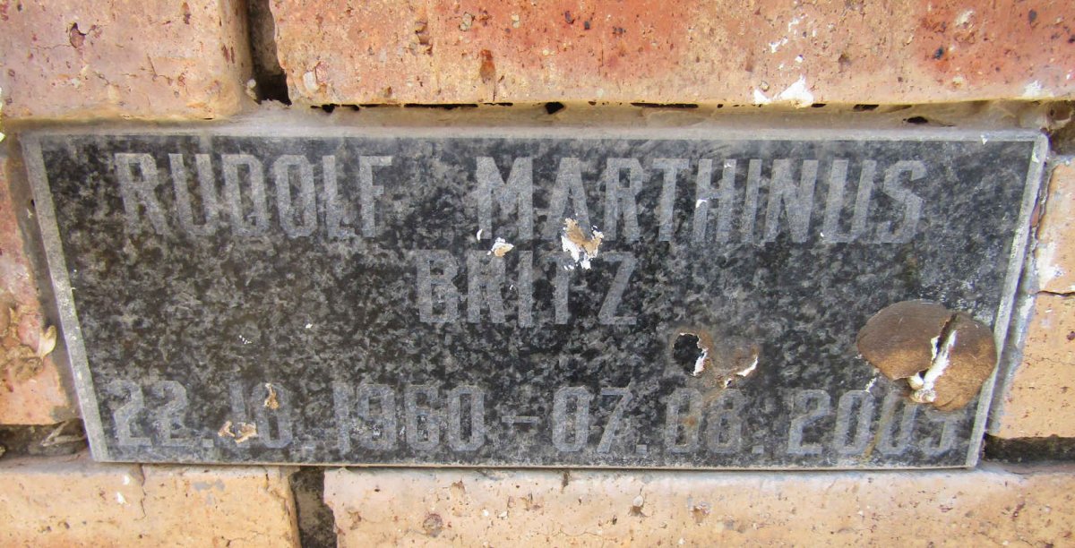 BRITZ Rudolf Marthinus 1960-2009
