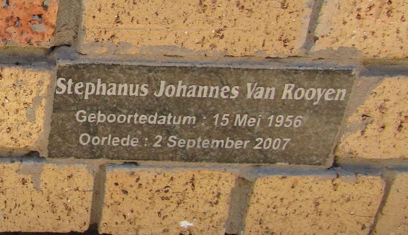ROOYEN Stephanus Johannes, van 1956-2007