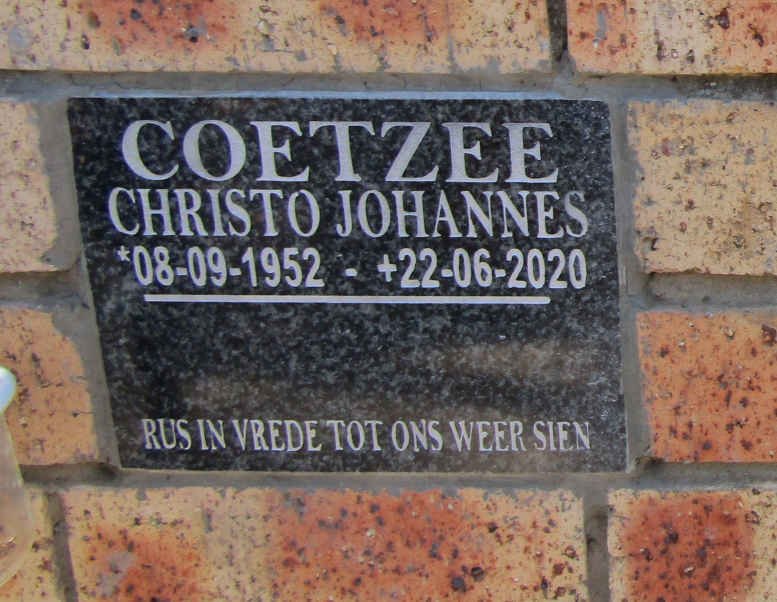 COETZEE Christo Johannes 1952-2020
