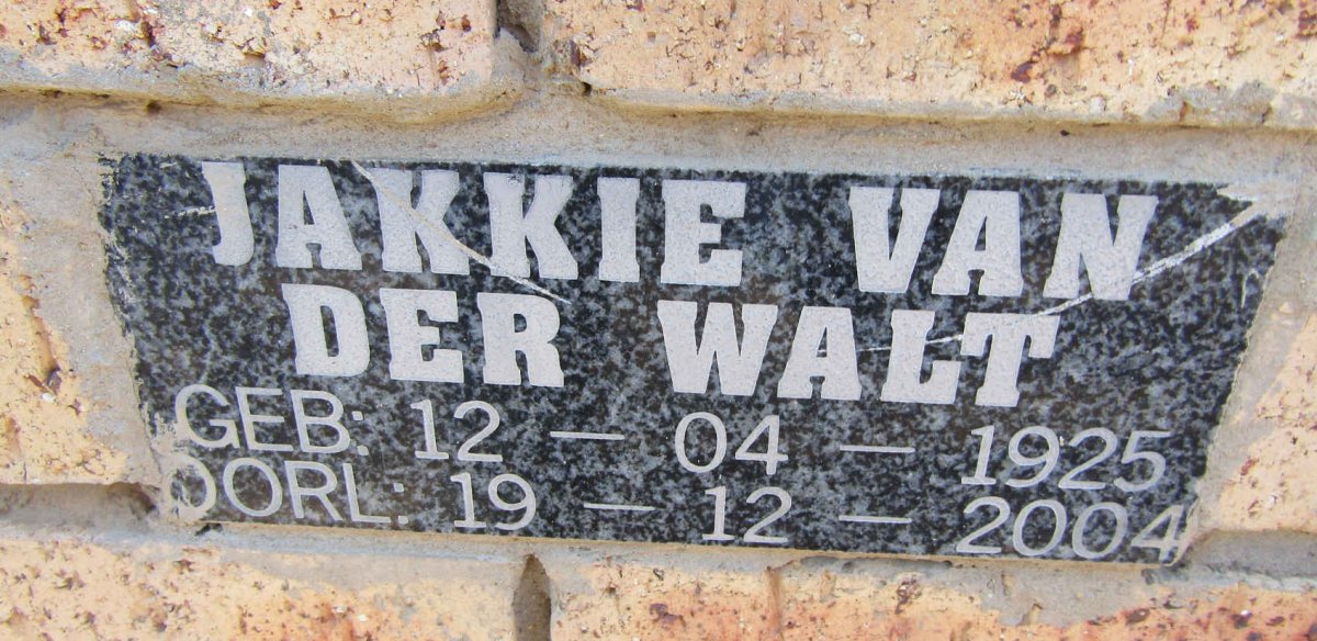 WALT Jakkie, van der 1925-2004