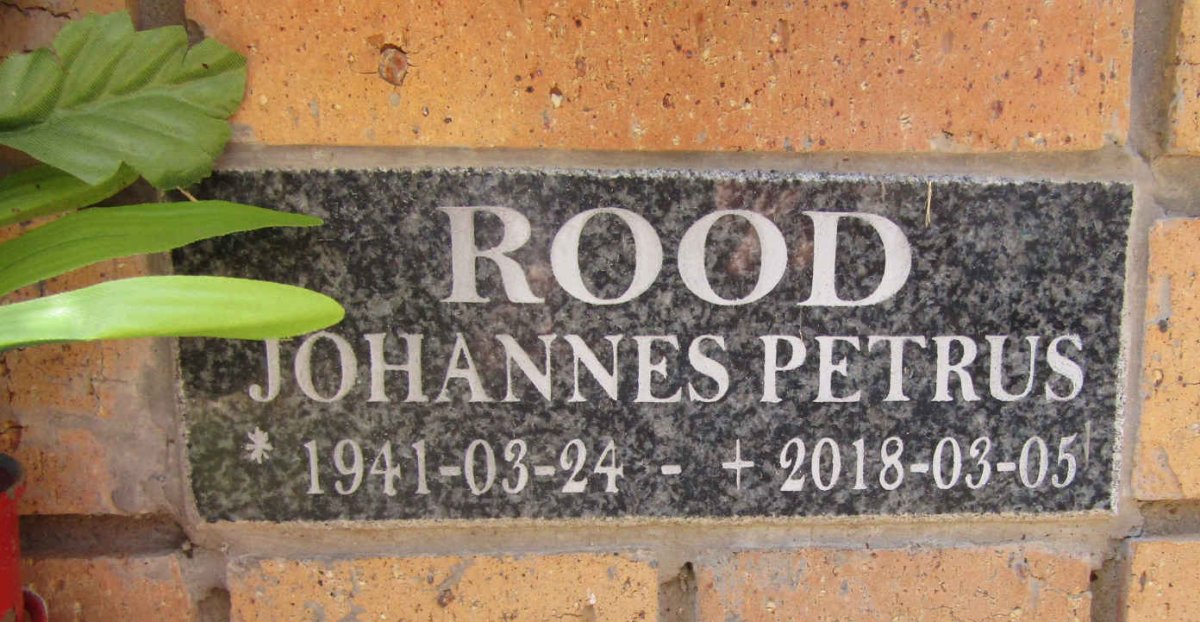 ROOD Johannes Petrus 1941-2018