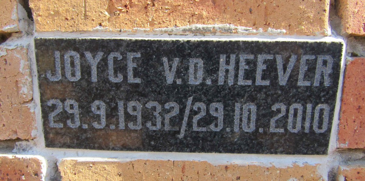 HEEVER Joyce, v.d. 1932-2010